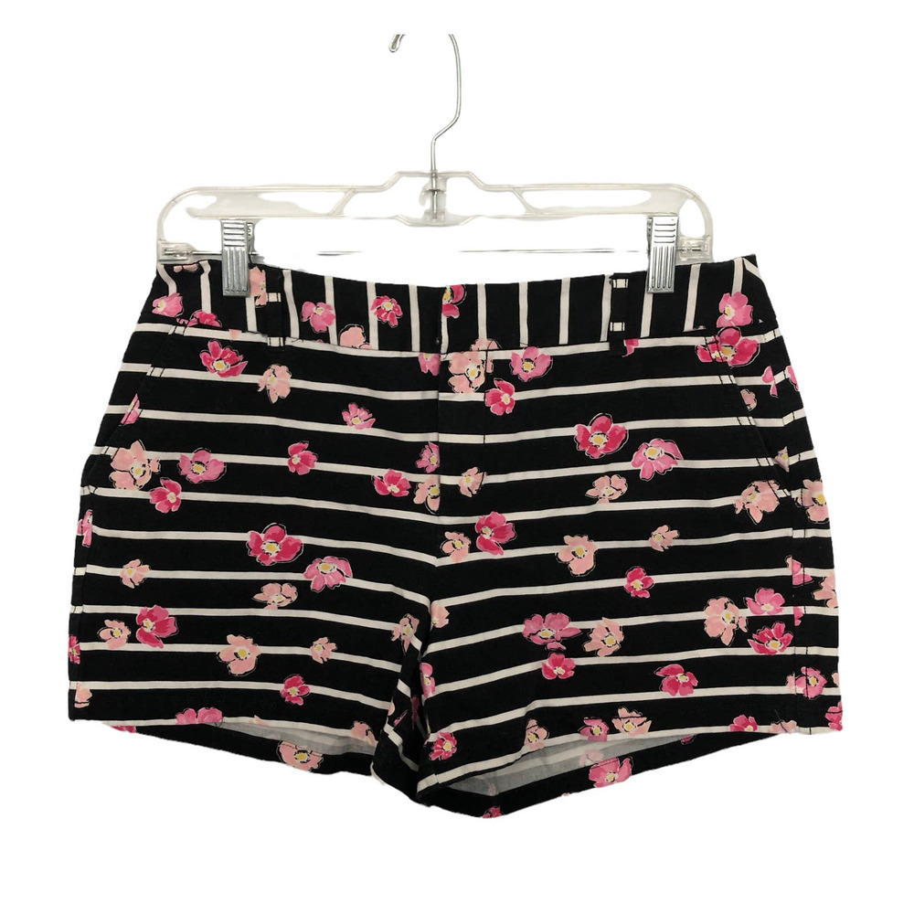 Elle Venice Women Short Floral Pocket Size 8 Front Botton Zipper Closure Pockets